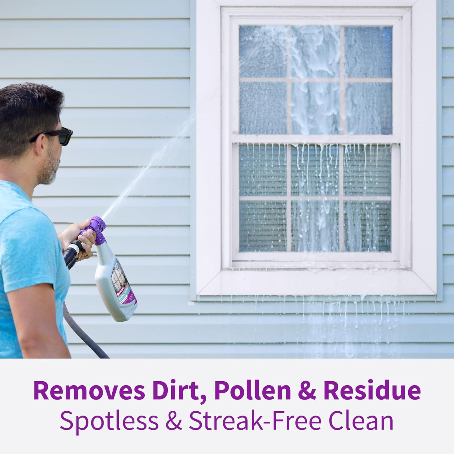 High Performance Outdoor Window Spray and Rinse Cleaner with Hose End Adapter In