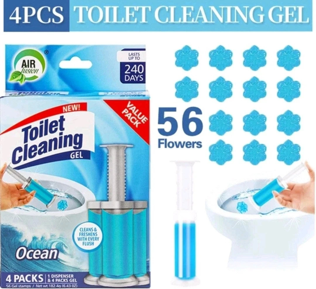 New Toilet Cleaning gel 56 Stamps Ocean fresh 4packs Air fusion cleans freshens