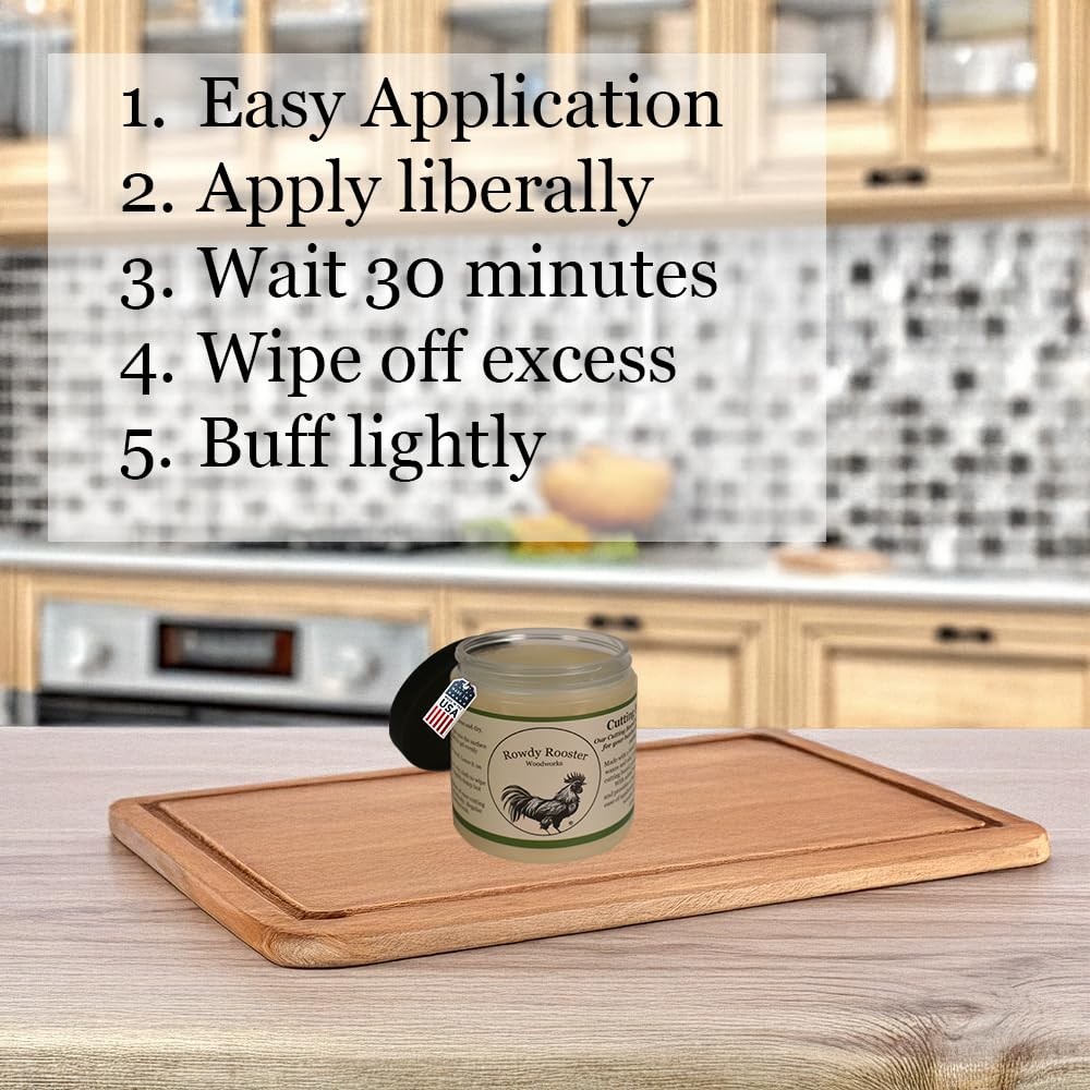 Cutting Board Gel – Wax and Mineral Oil Treatment in One – with Food Grade Mi…