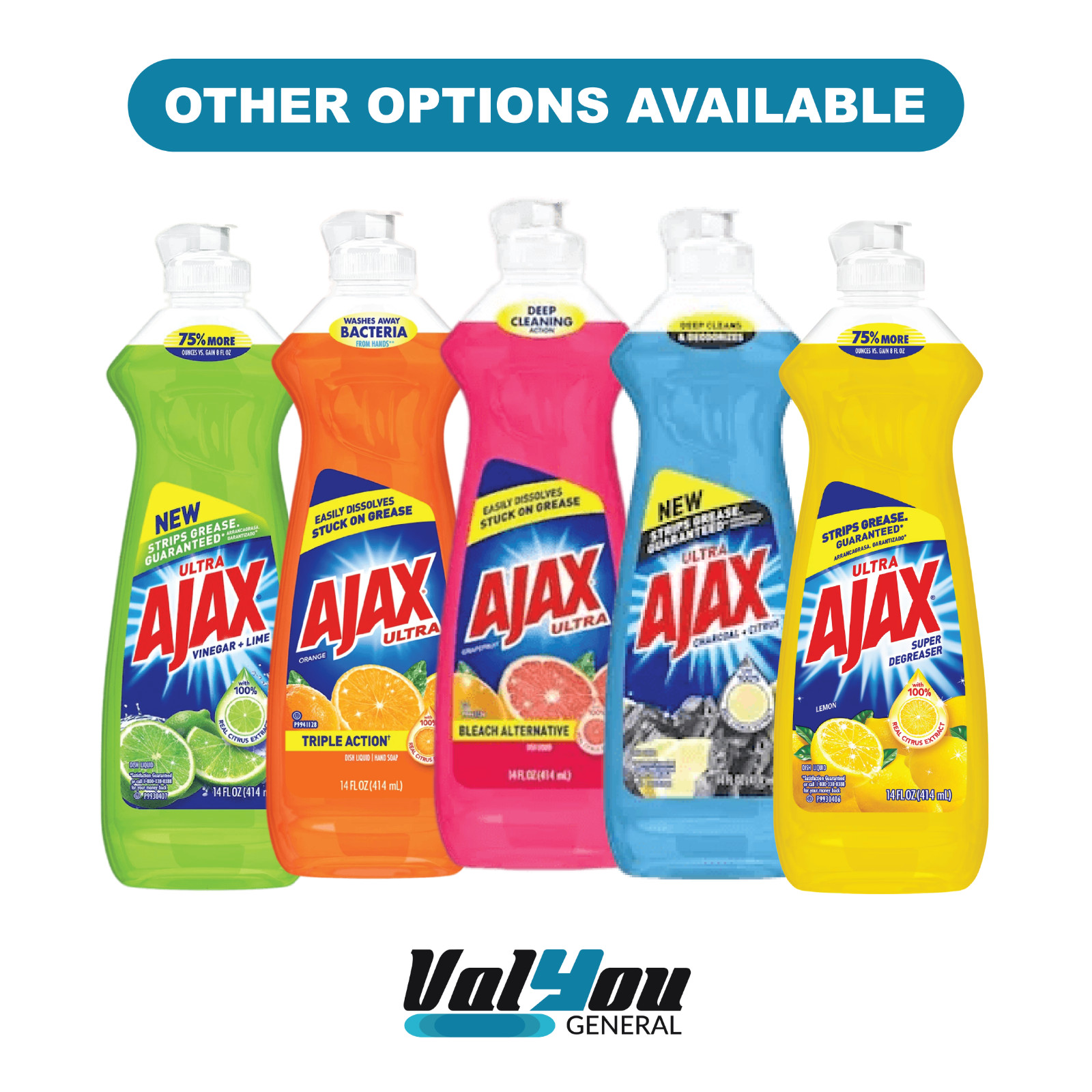 10x Bottles Ajax Ultra Lemon Scent Liquid Dish Soap | 14 fl oz | Fast Shipping!