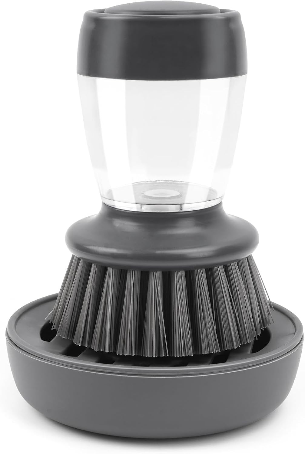 Kitchen Brush with Holder and Soap Dispensing Palm Brush Storage Set for Kitchen