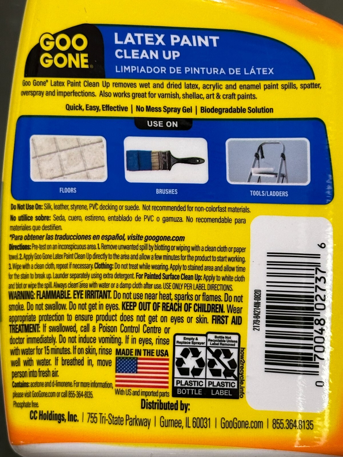 GOO GONE Spills Splatters Imperfect LATEX PAINT CLEAN UP Quick Easy Spray 14oz