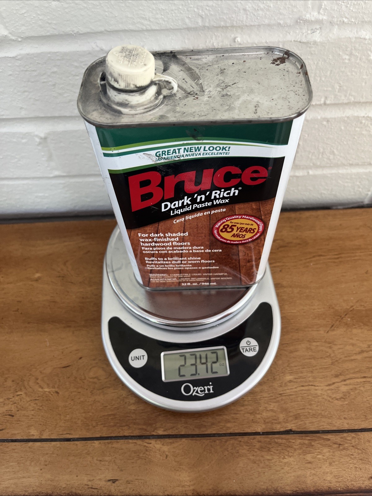 Bruce Liquid Paste Wax With Cleaner Dark & Rich 32 fl oz Wood Floors Dark Shaded