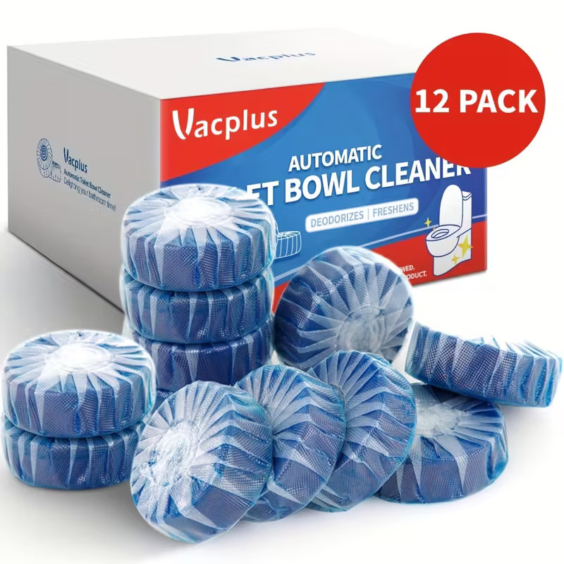 12x Vacplus Automatic Toilet Bowl Cleaner Tablets Bathroom Toilet Tank Cleaner