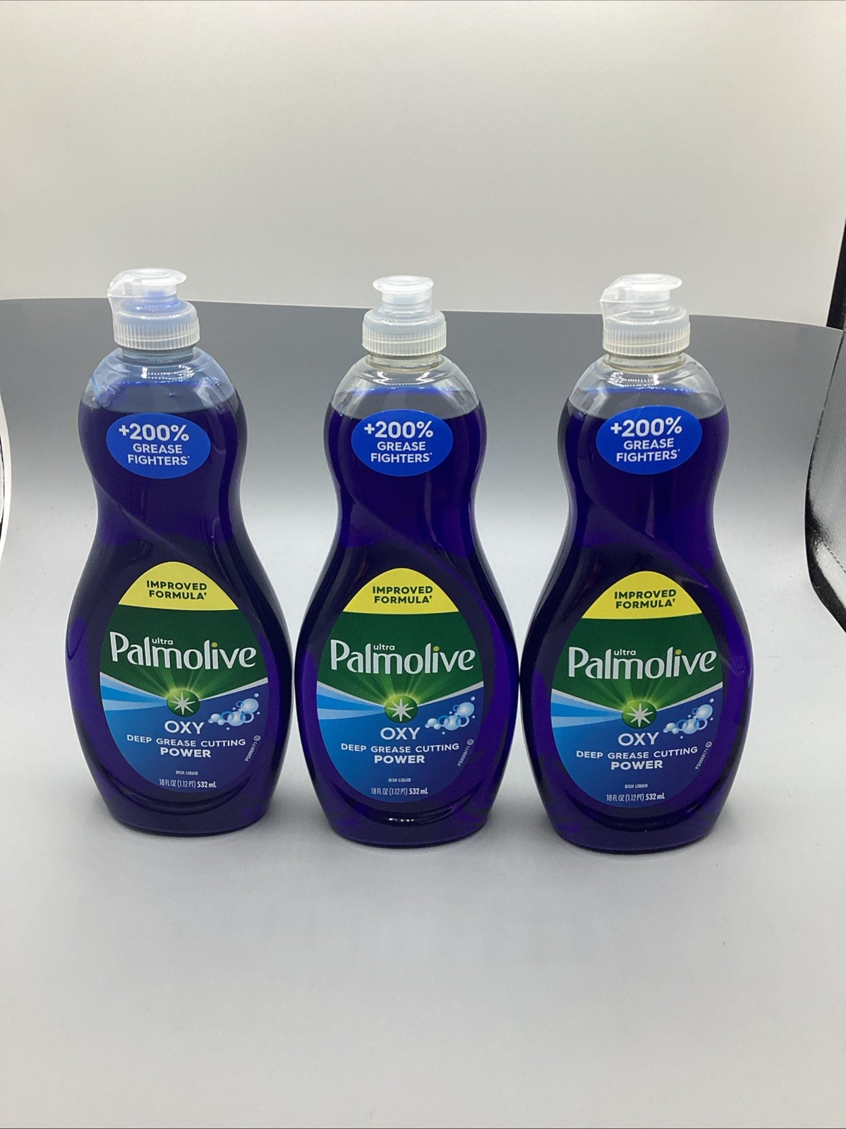 3 Bottles Palmolive Ultra Oxy, 18 Fl oz Deep grease cutting Power dish lquid