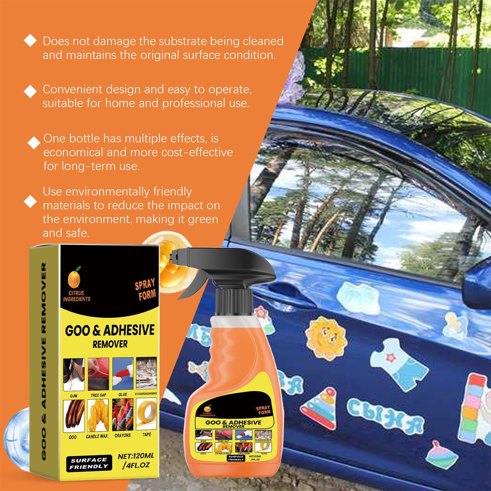 Cars Adhesive Remover Glue Removal Liquid Tape Remover Sticker Lifter