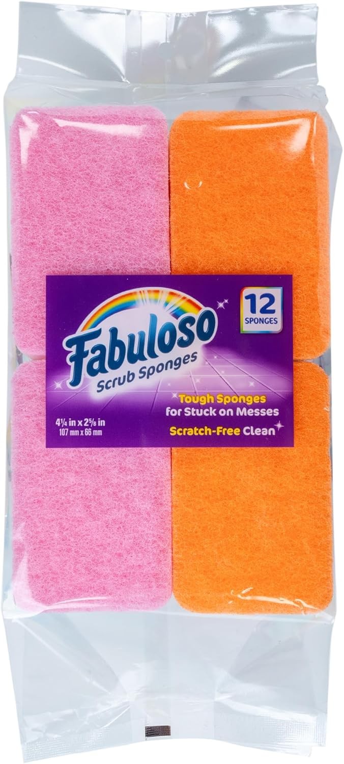 Scratch-Kitchen Dish Sponges, Rainbow Cellulose Scrubber Sponge with Scouring