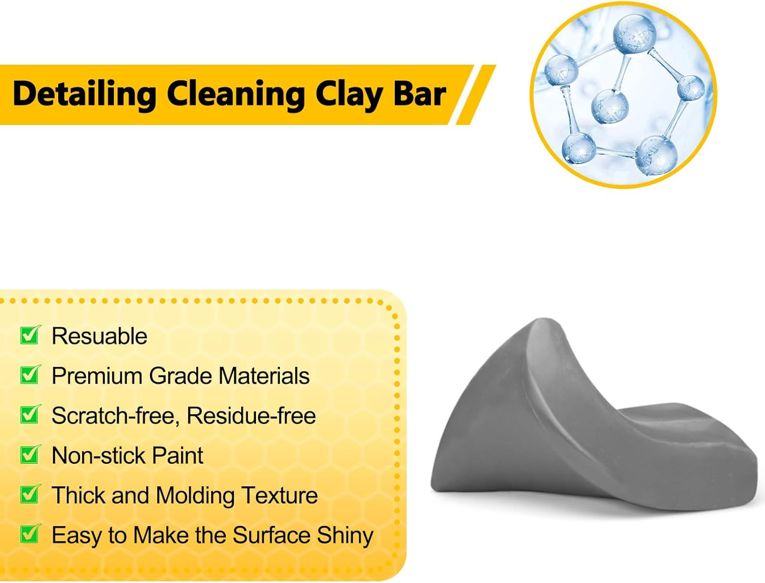 Fitosy Car Clay Bar 4 Pack 400G, Premium Grade No Scratch Magic Clays Bars Detai