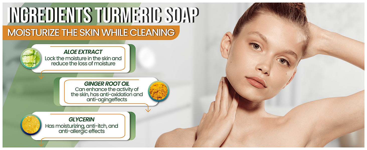 Turmeric Soap Bar for Face & Body-Acne, Dark Spots, Smooth Skin, Natural