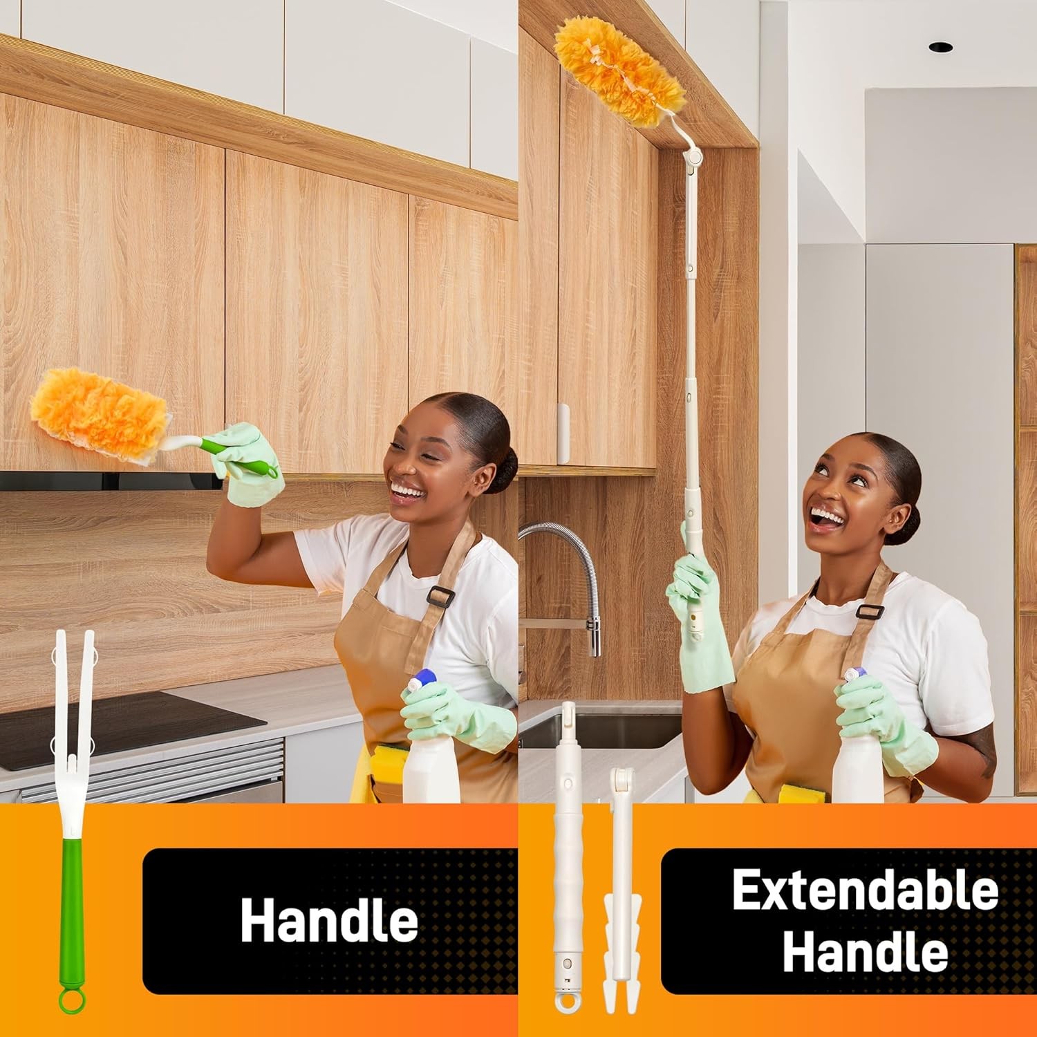 30 Swiffer Compatible Duster Refills with Handle & Extension 360 Dust Cleaner