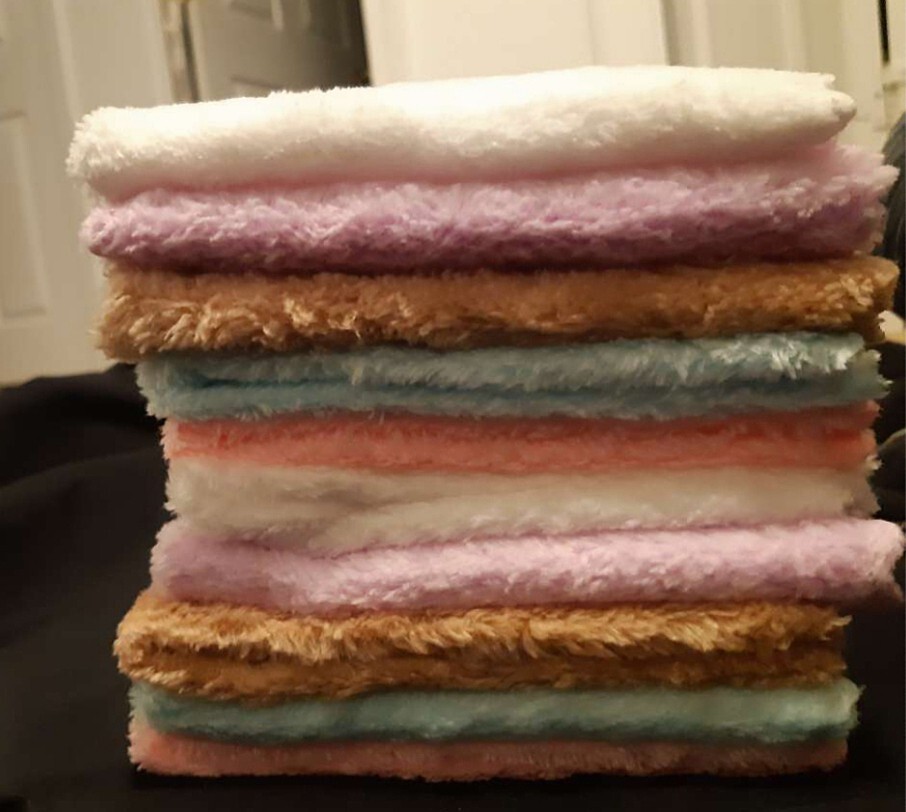Set of 10 Household Thickened Kitchen Rags Towel Bale in Multicolor Coral Fleece