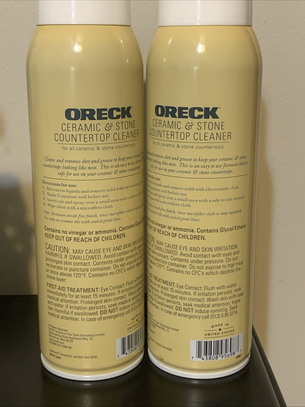 Lot 2 Oreck Ceramic & Stone Countertop Cleaner 18oz Each
