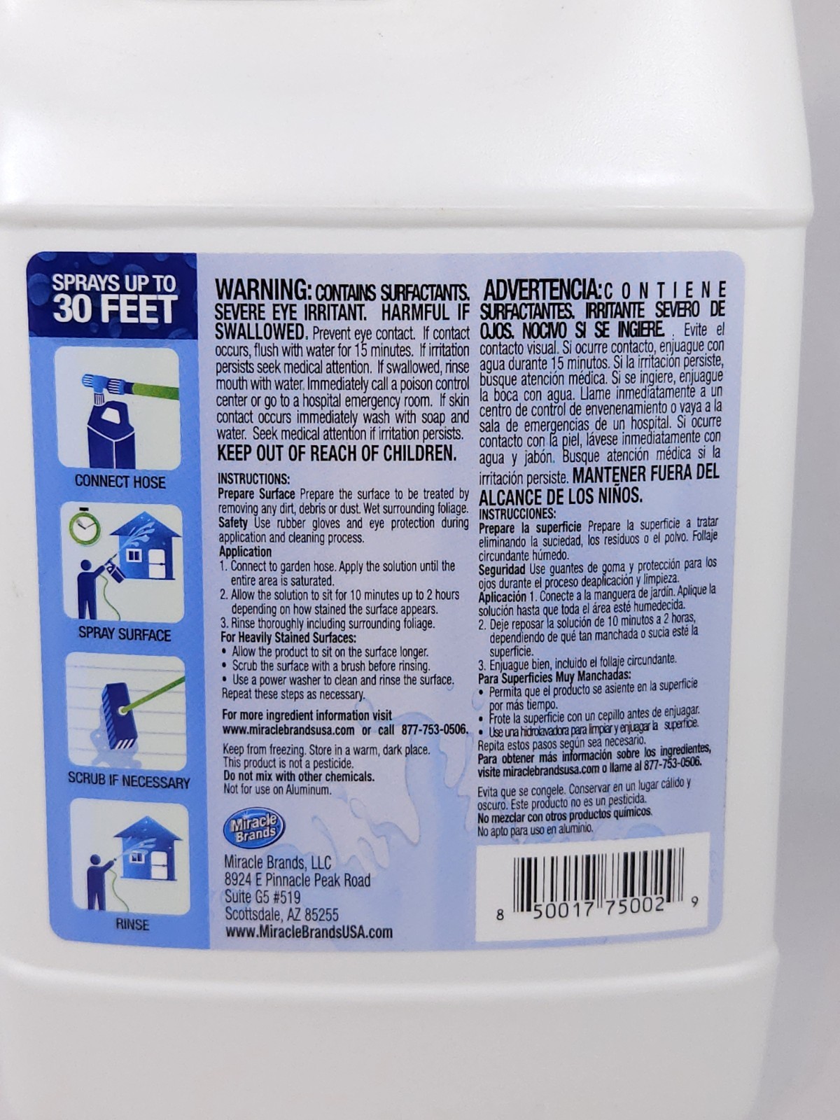 Outdoor Cleaner Spray-On Concentrate 64oz Algae Mold Mildew Stain Remover