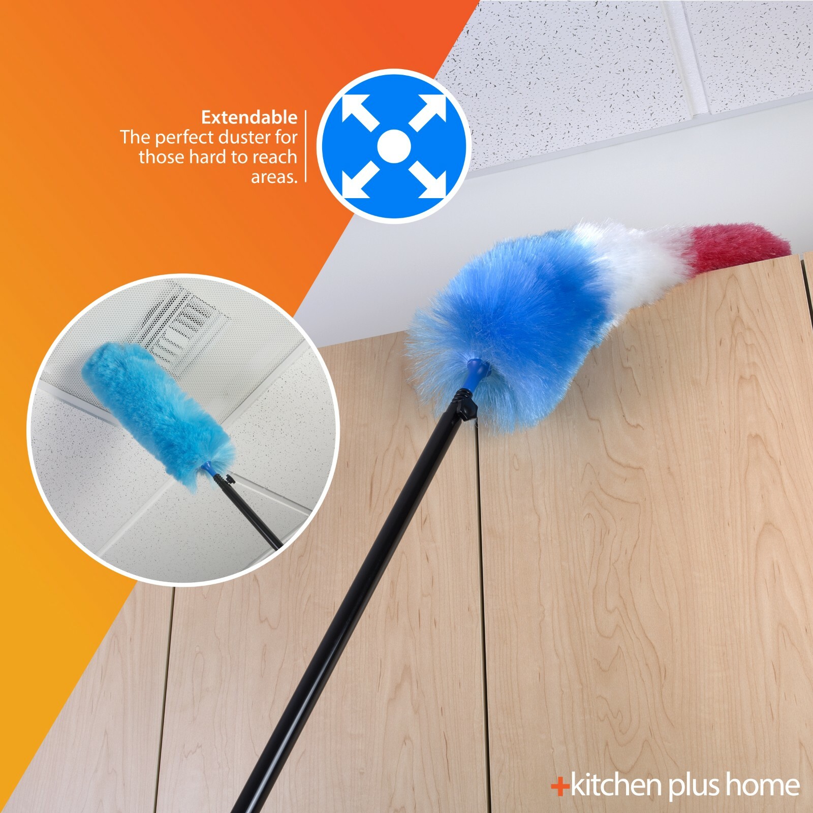 Static Duster – 27″ Large Electrostatic Duster with Bonus 35″ Extension Pole