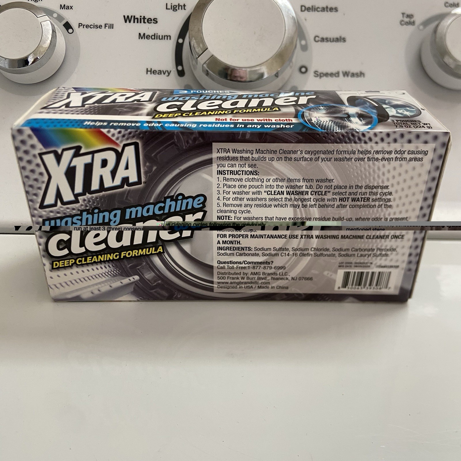 XTRA Deep Cleaning Washing Machine Cleaner Pouches, 3 Pack, 7.9 oz