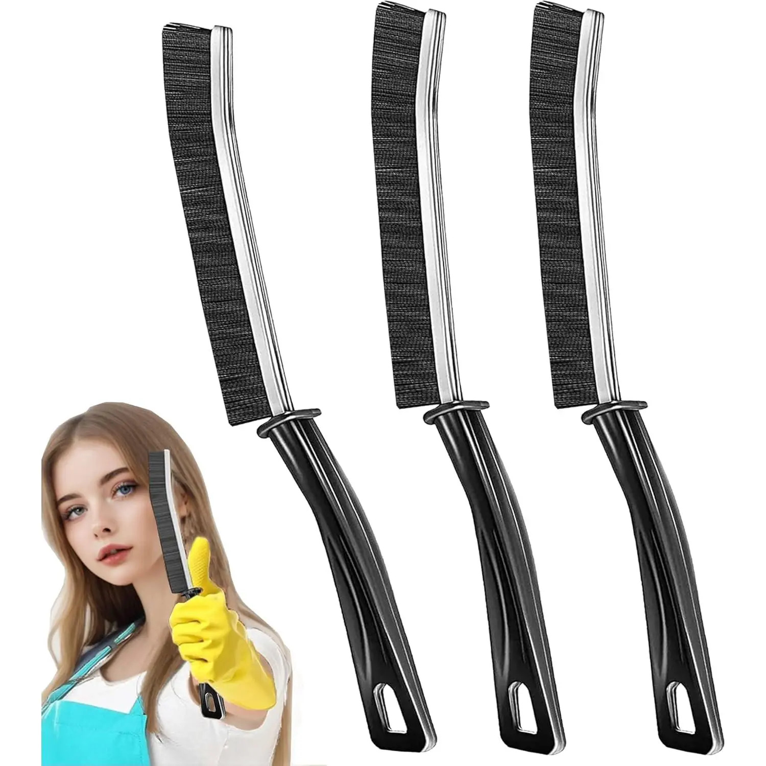 6 Pcs Hard-bristled Crevice Cleaning Brush, Multifunctional Thin Gap Scrub Brush
