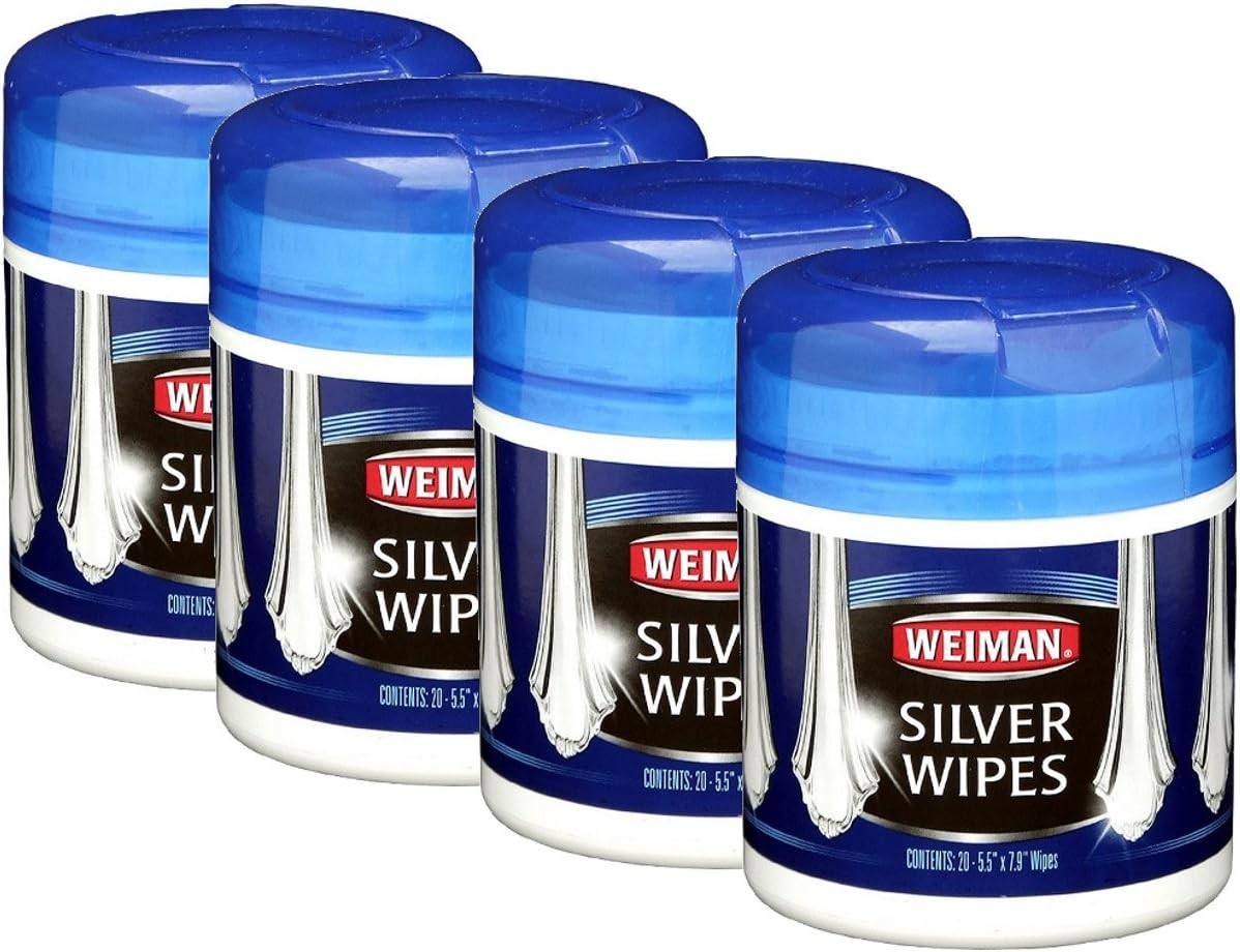 Gentle Silver Wipes 20CT – 4 Canisters, Ammonia-Free, Jewelry & Metal Care