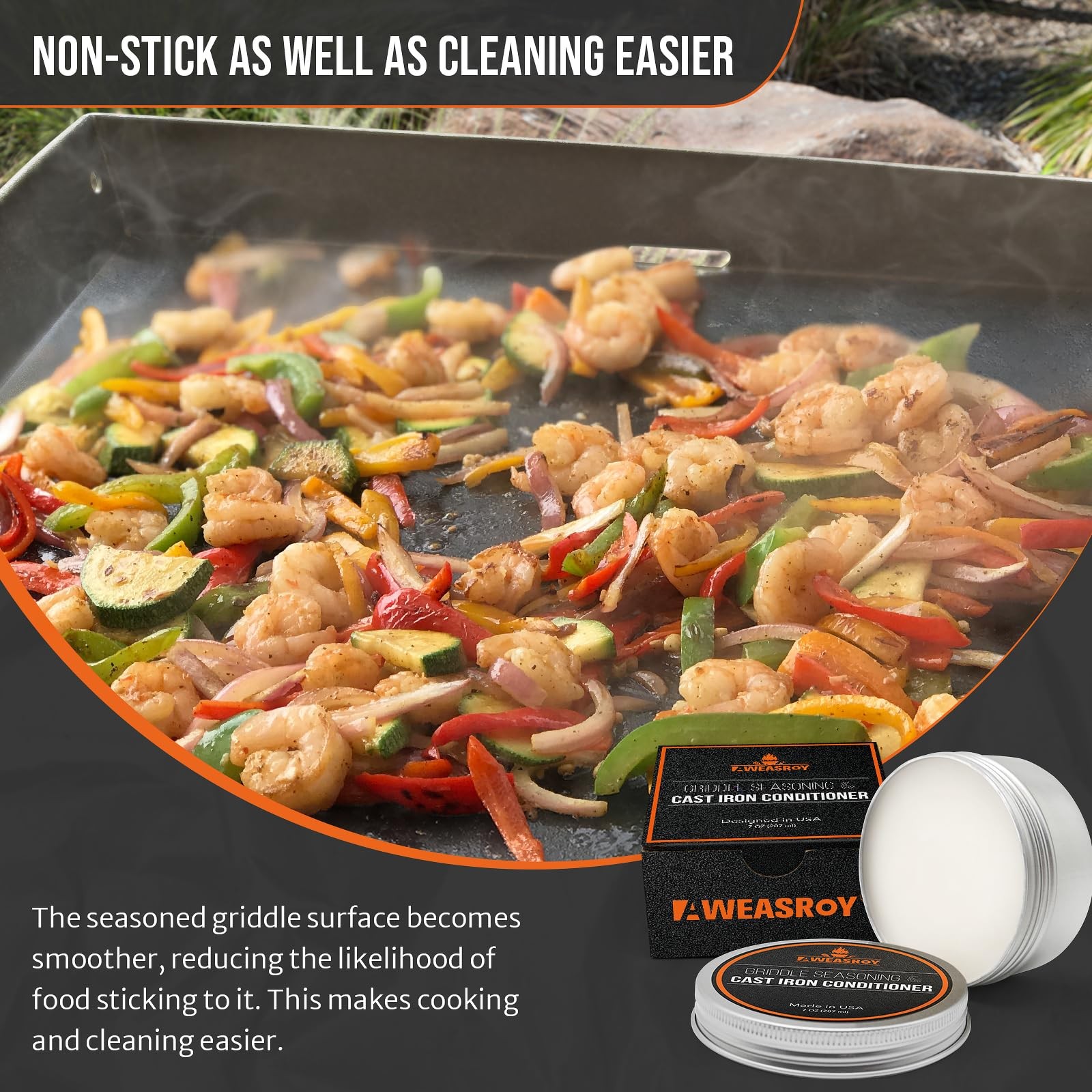 AWEASROY Griddle Seasoning & Cast Iron Seasoning Conditioner 7 OZ Care Kit, w…