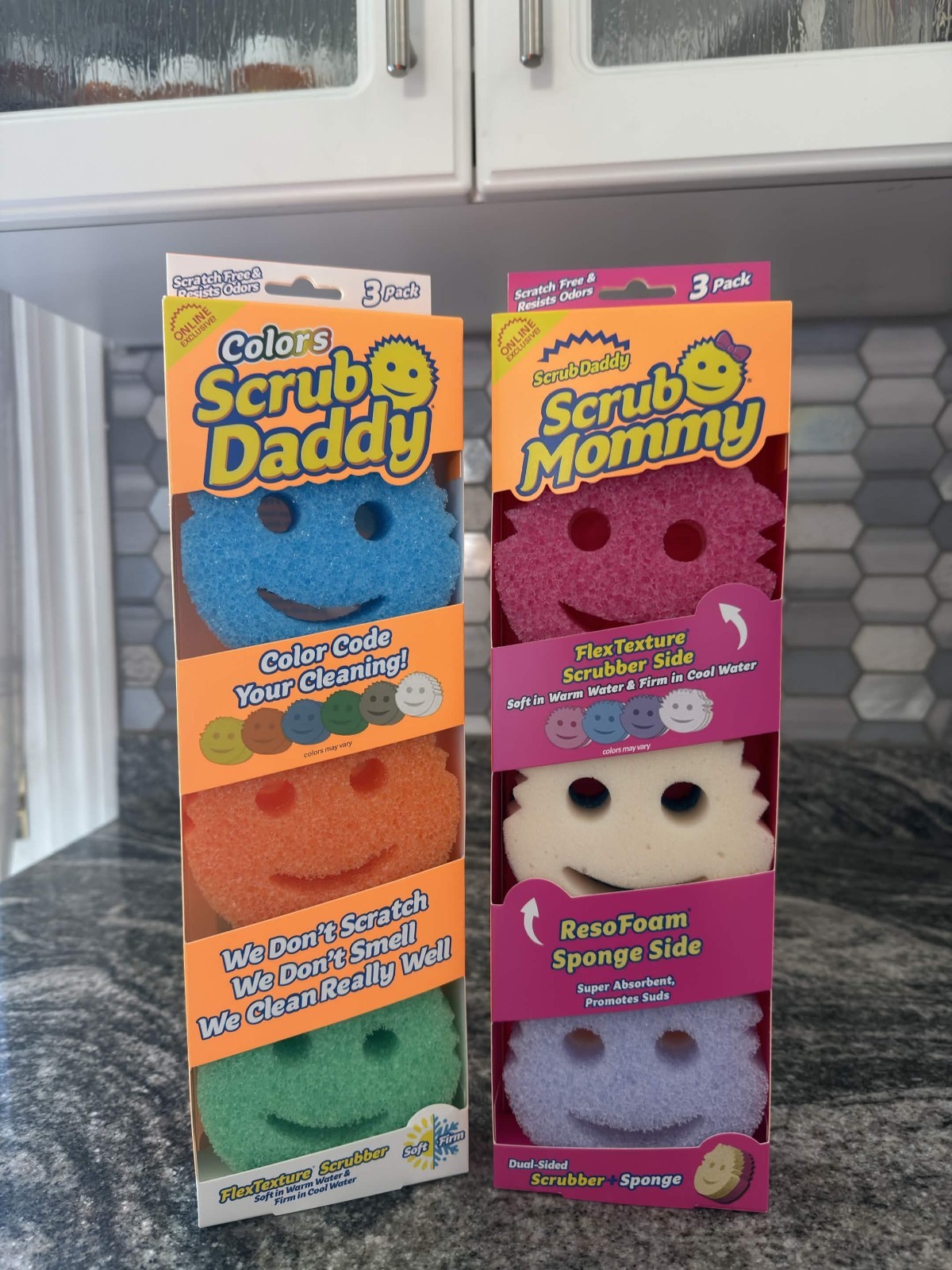 Scrub Daddy & Scrub Mommy Colorful 2-Pack Bundle | 1 of Each | Brand New