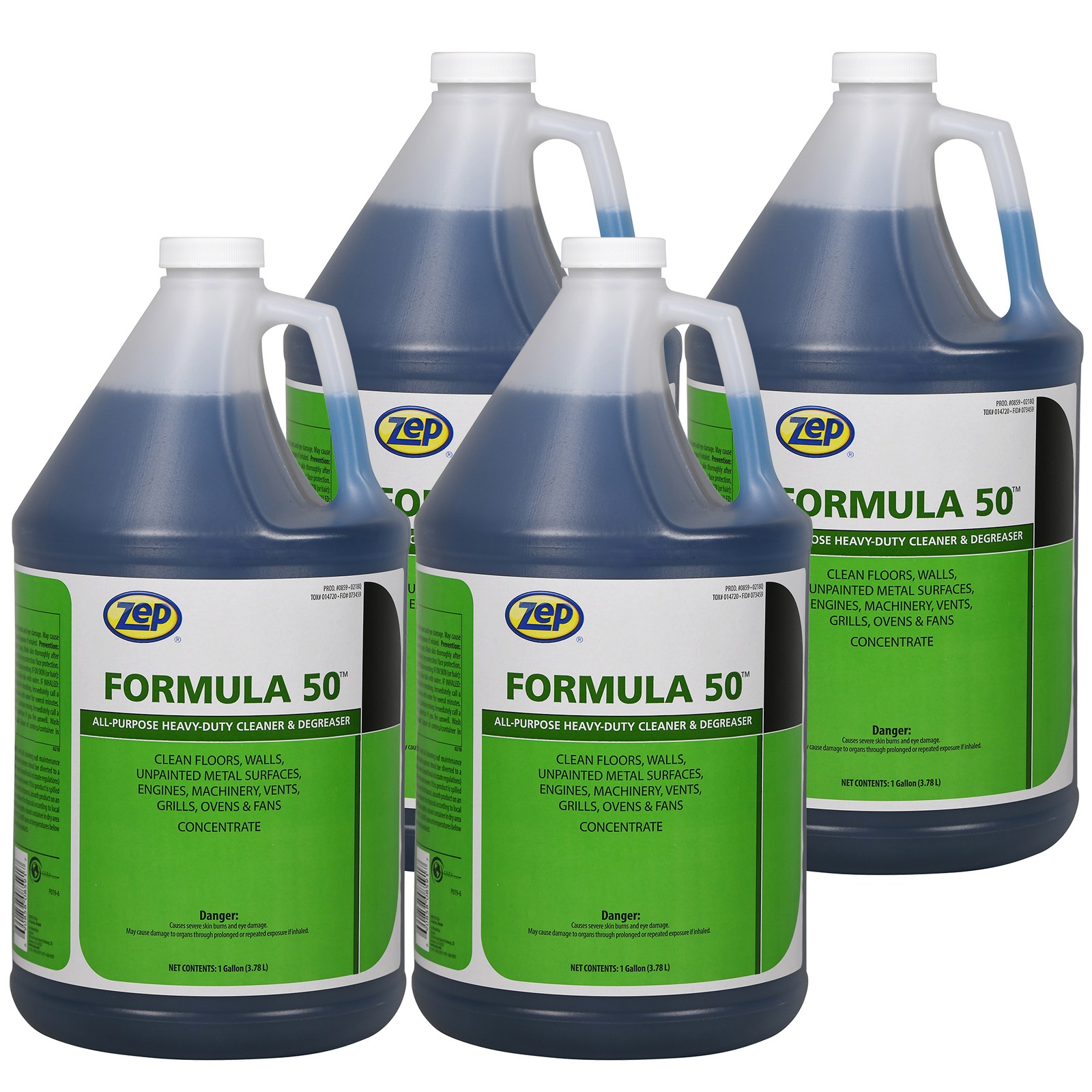 Zep Formula 50 Heavy-Duty Alkaline Cleaner – 1 Gallon (Case of 4) 85924