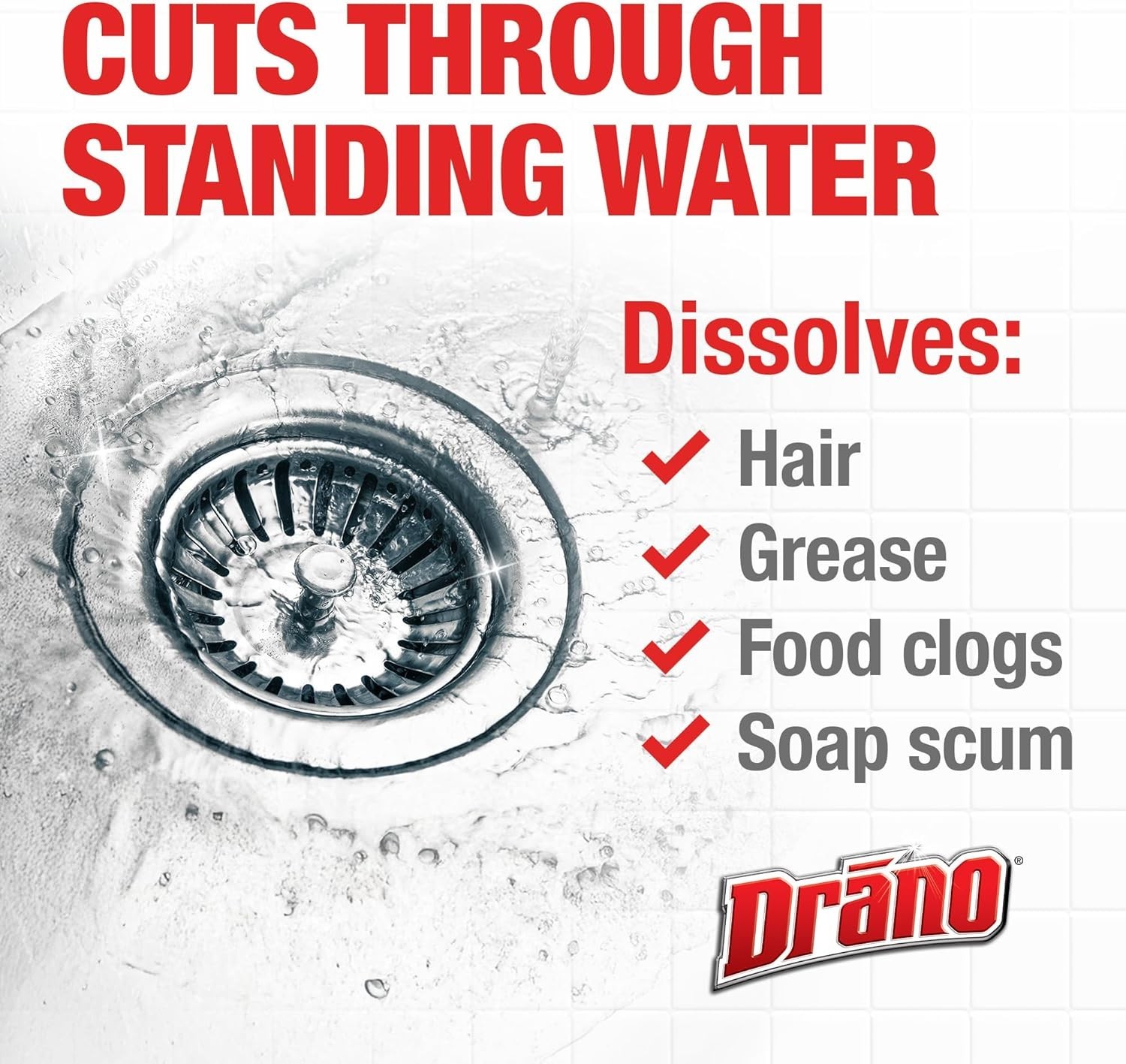 Drano Max Gel Drain Clog Remover and Cleaner for Shower or Sink Drains,80/160 Oz