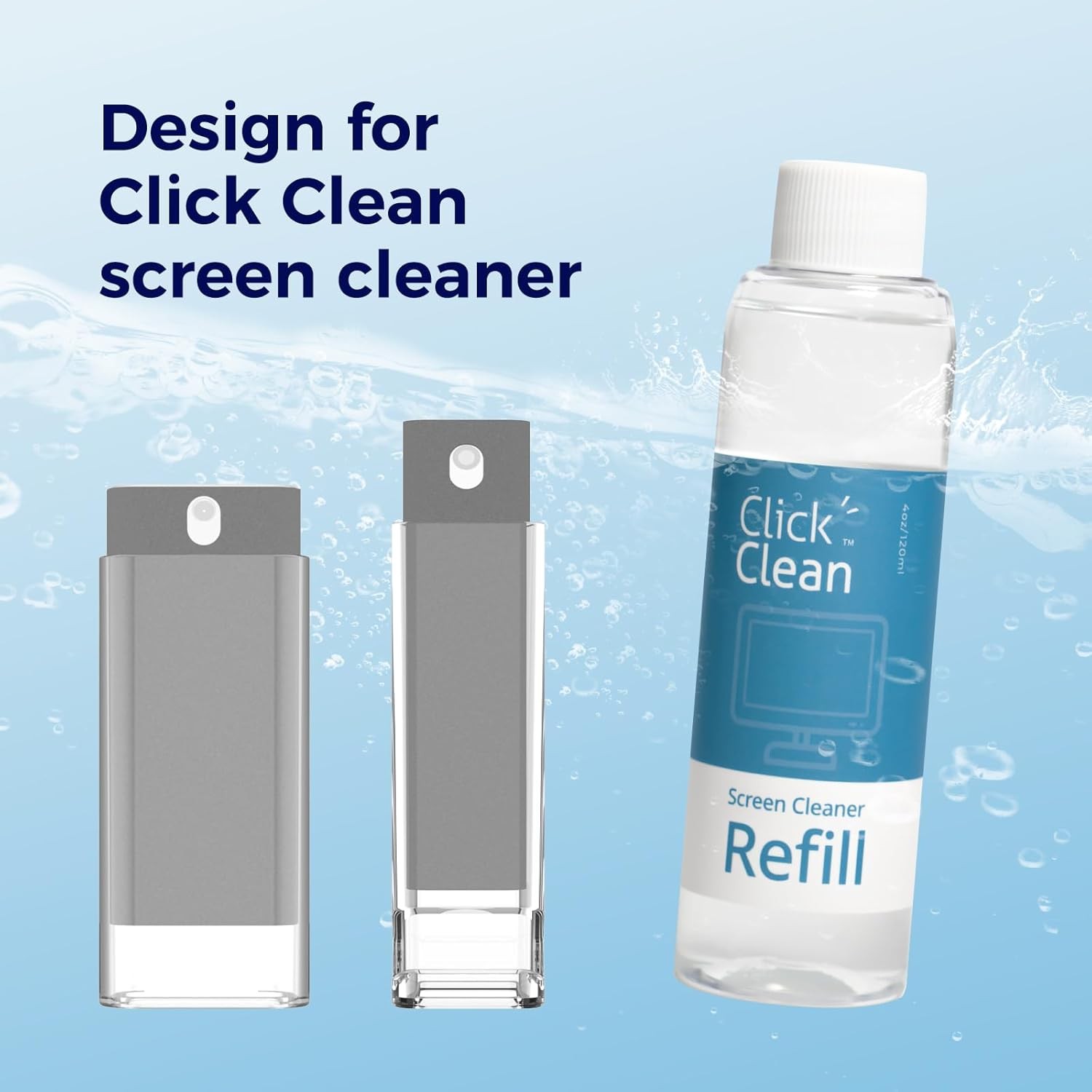 Screen Cleaner Refill Kits 4 oz Cleaner Refill & 1 Microfiber Cloth(7.8 x 7.8in