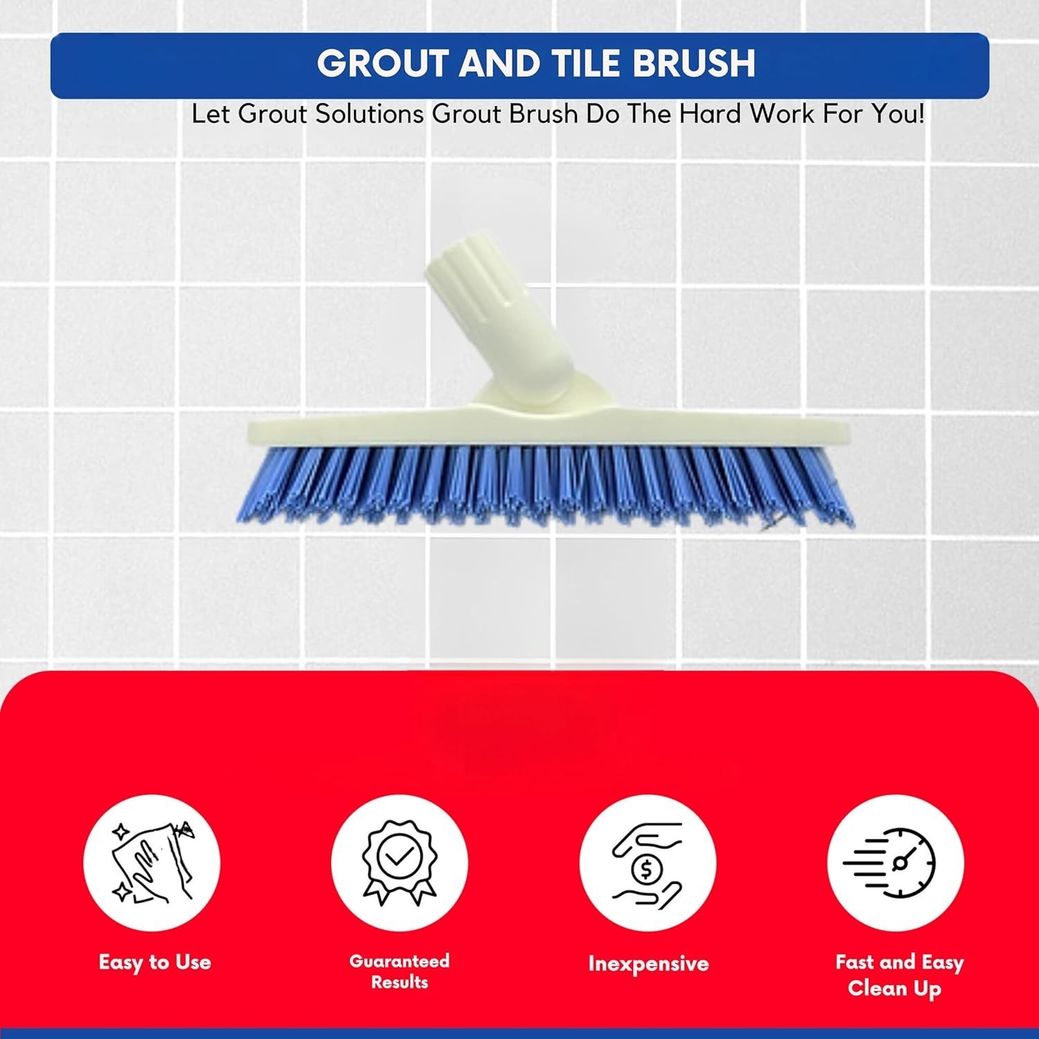Professional Grout Brush Heavy-Duty Swivel Head with Stiff V-Shaped Bristles …