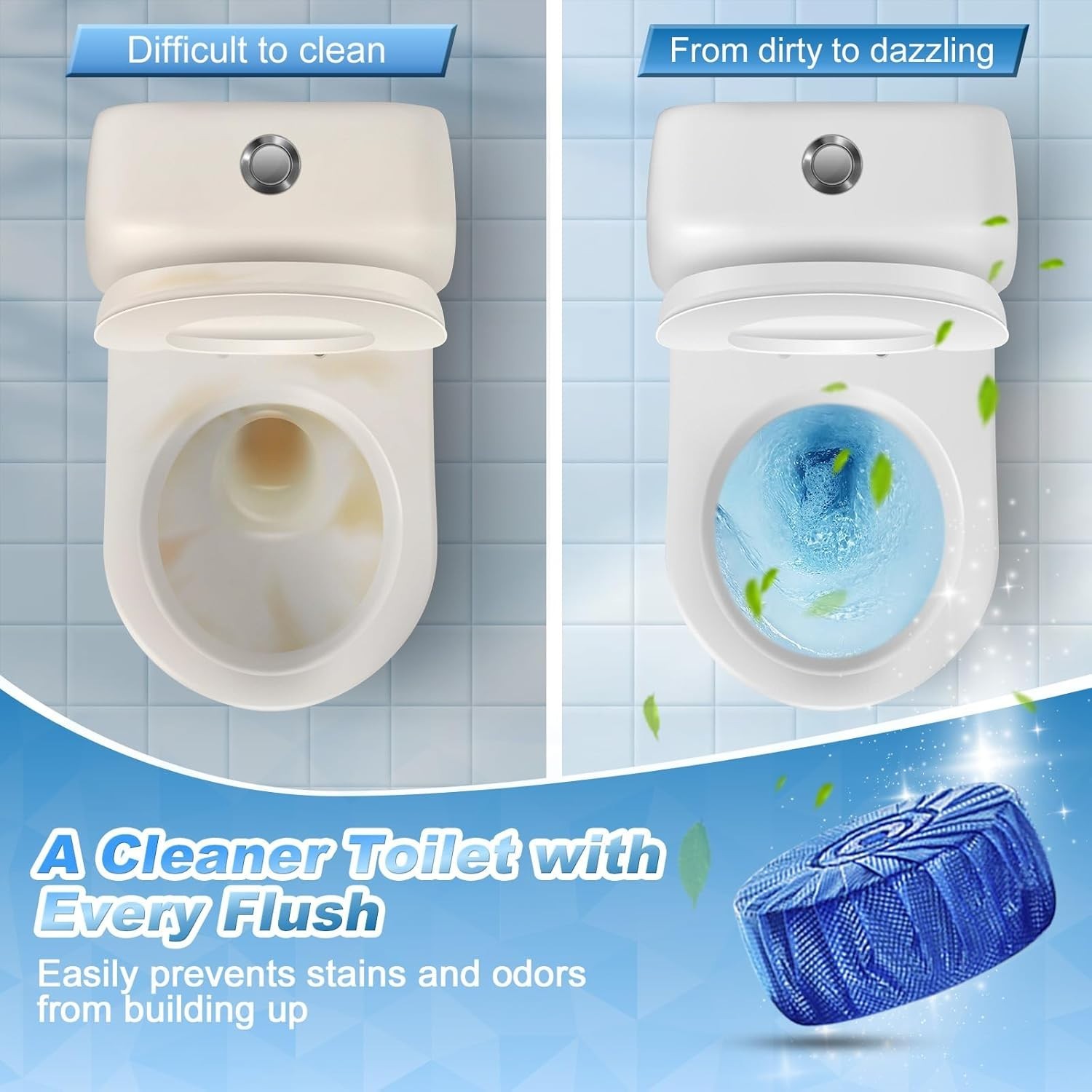 54 Pack Pine Scented Toilet Bowl Cleaner Tablets – Effortless Daily Freshness