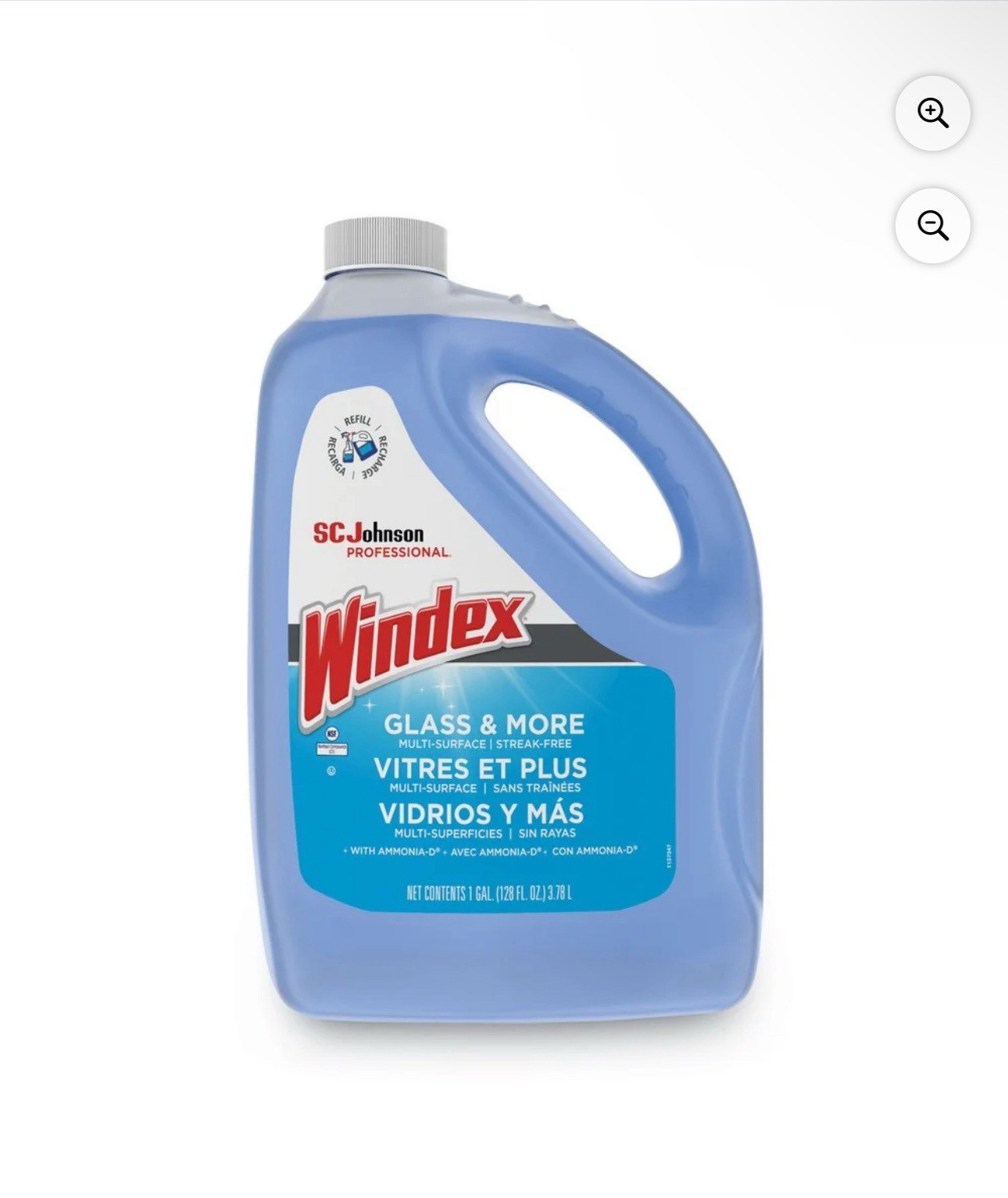 Windex Streak-Free Glass & Surface Cleaner 1 Gallon 128 oz Bottle Pack of 4