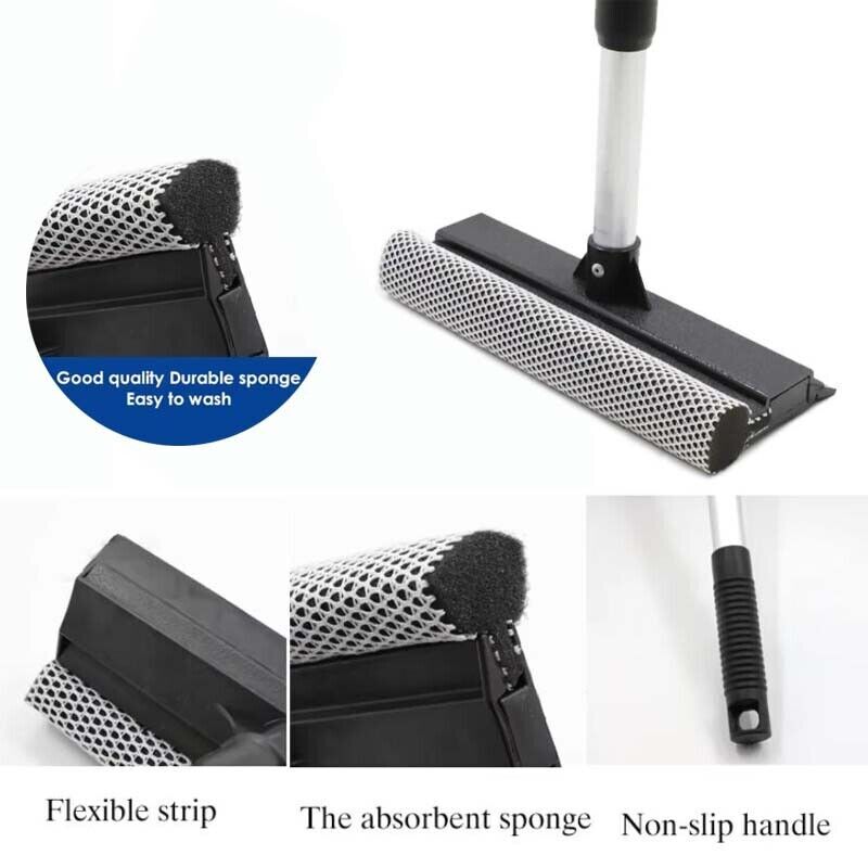 Handle Windshield Squeegee Wiper Scraper Car Window BrushCleaner Double Surface