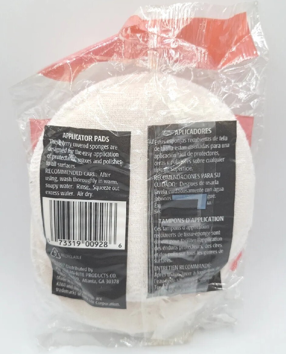 2PK Wax Applicator Pad by Clean Rite/Blazer International (KiWi). Sealed New