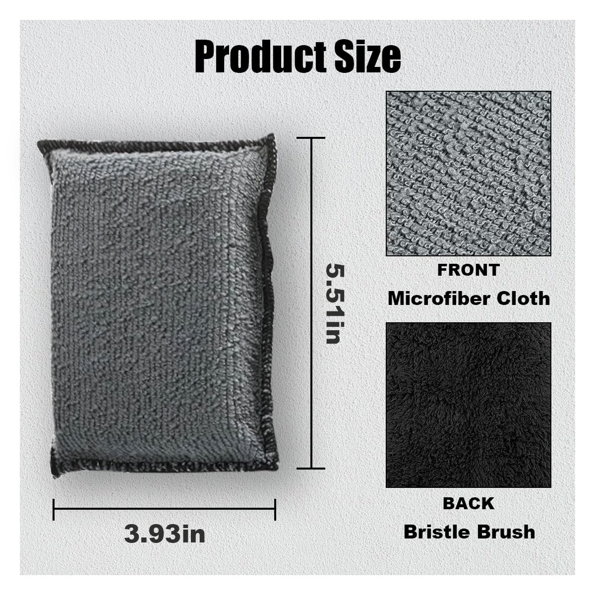 3PCS 5″×3″ Car Interior Scrubbing Sponges, Microfiber Car Wash Sponges, Auto …