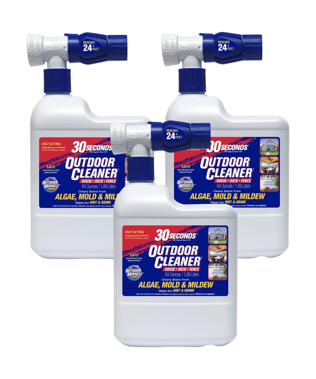 30 SECONDS Outdoor Cleaner – Rapid Results, Cleans Stains From Algae, Mold & …