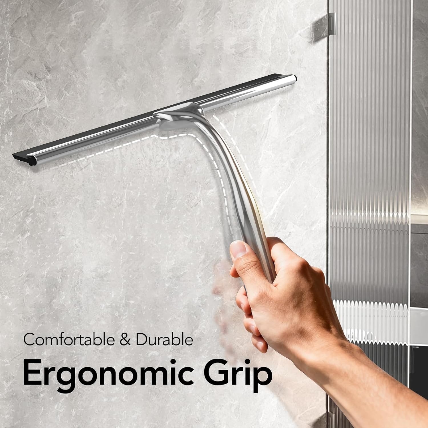 Stainless Steel All-Purpose Squeegee Shower Cleaner Doors Bathroom Windows Glass