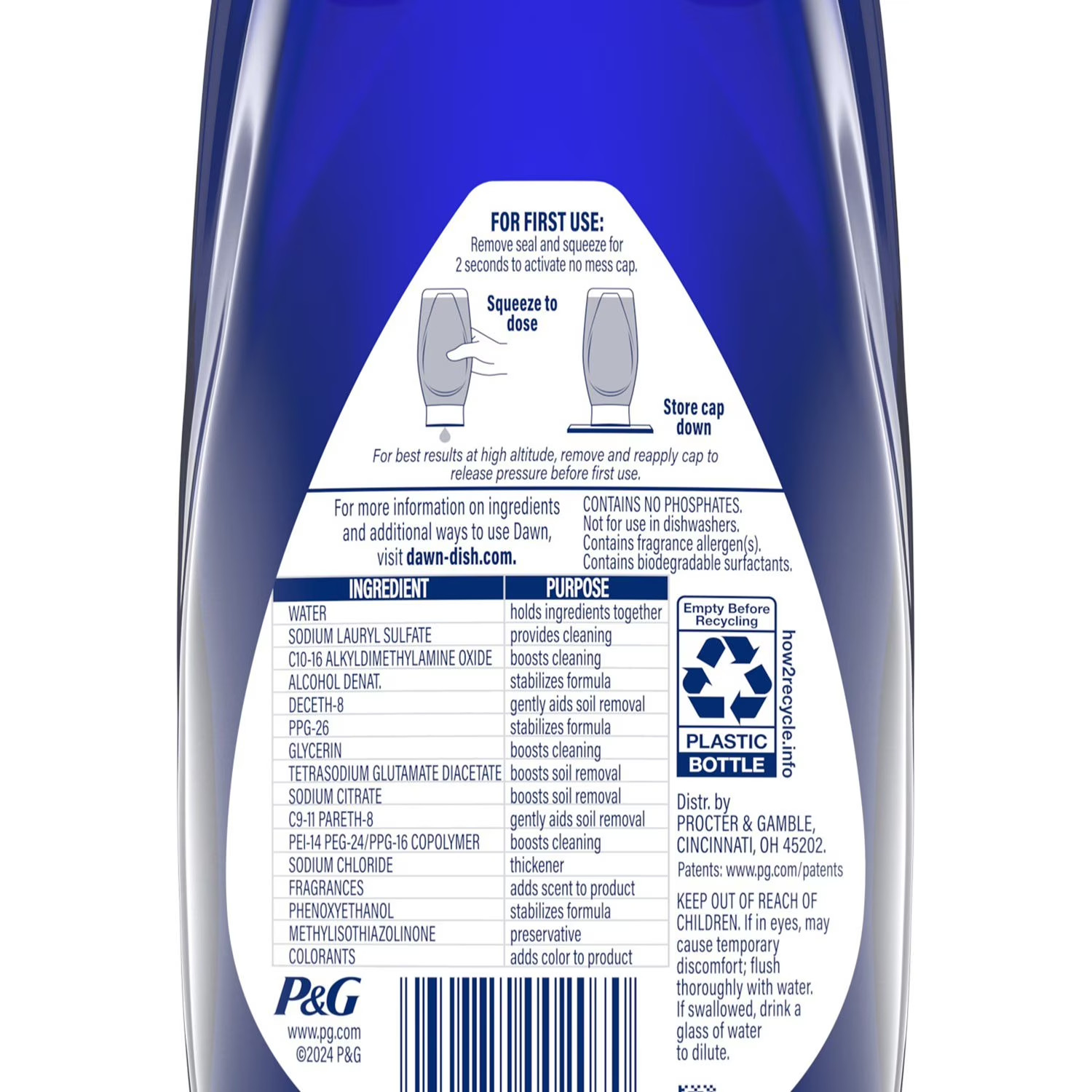 Dawn Platinum Dishwashing Liquid Fresh Rain 24.3 oz 2Pack