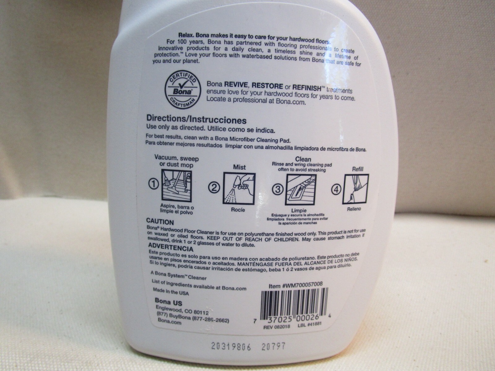 Case of 6 Bona Hardwood Floor Cleaner Spray – 22 oz – Residue Free / Dries Fast