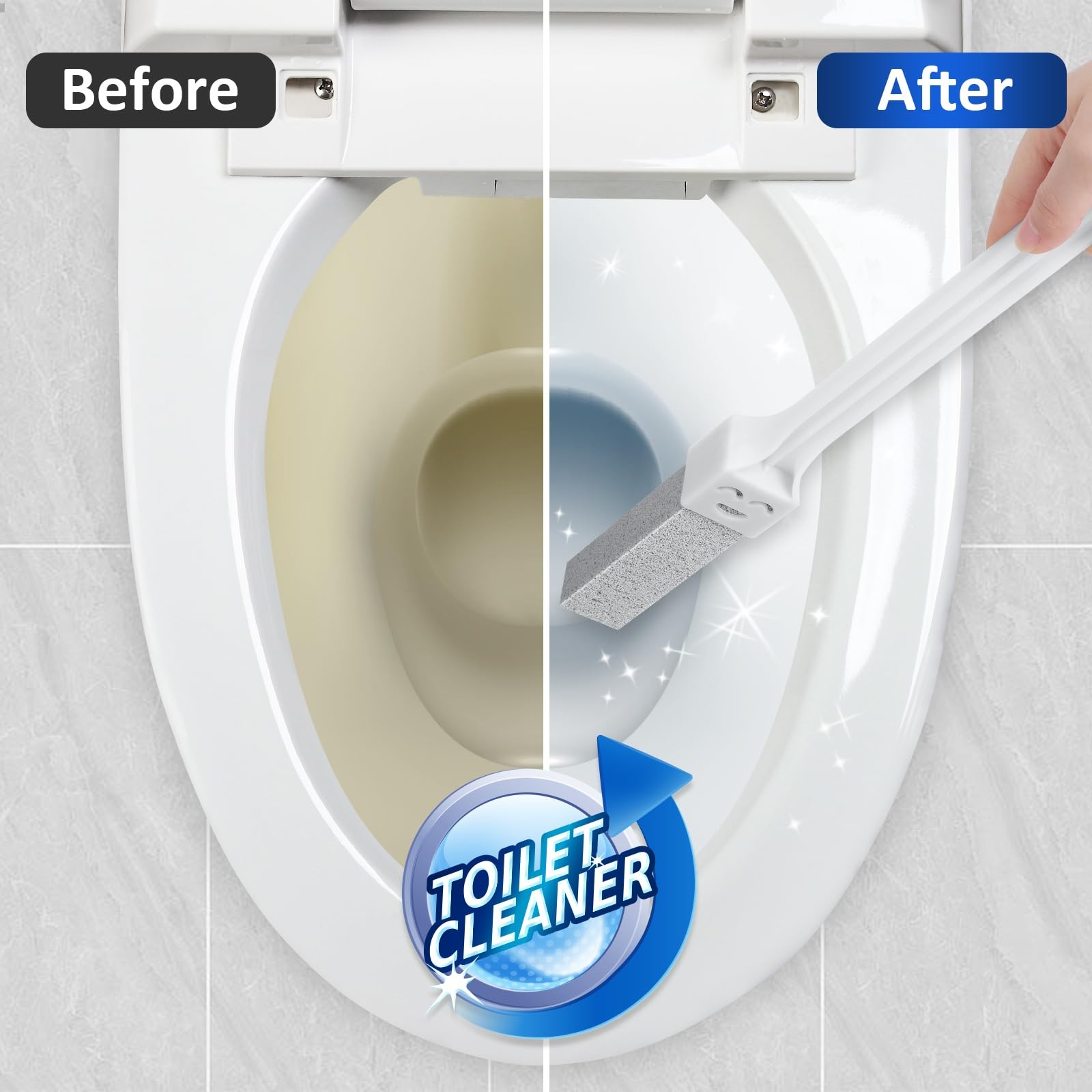 10 Pack Pumice Stone Toilet Bowl Cleaner with 2 Extra Long Handle,Pumice Ston…