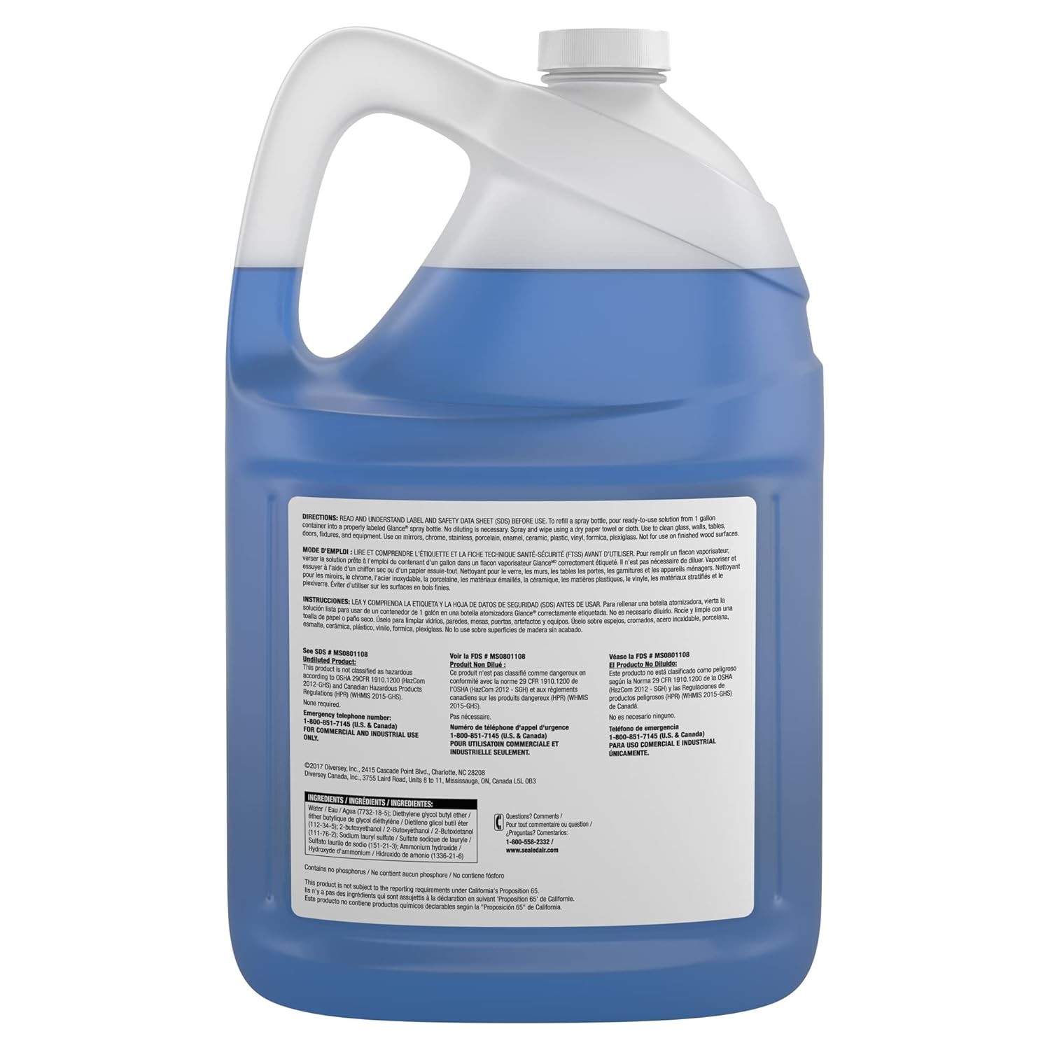 Diversey Glance Powerized Glass And Surface Cleaner, Liquid, 1 Gal, 2/carton