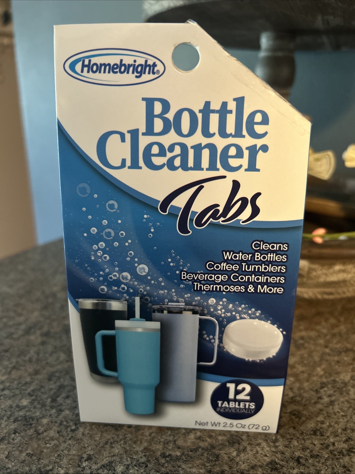Bottle Cleaner Tablets 1pk 12pcs Cleans Water Bottles,Coffee/ Metal Tumblers-NEW