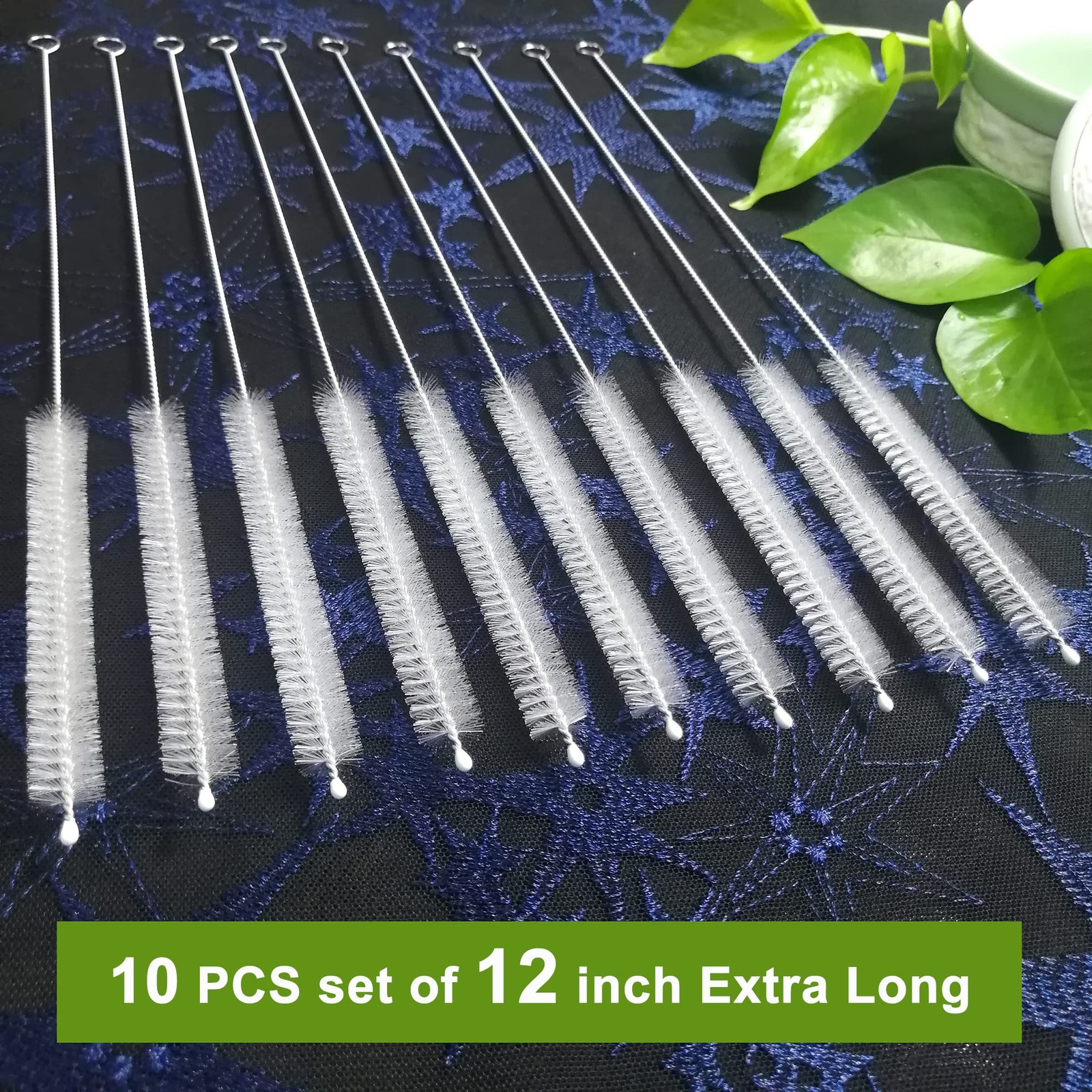 Straw Cleaner Brush Extend 12 inch, Extra Wide 12mm diam Pipe Cleaners, Extra Lo