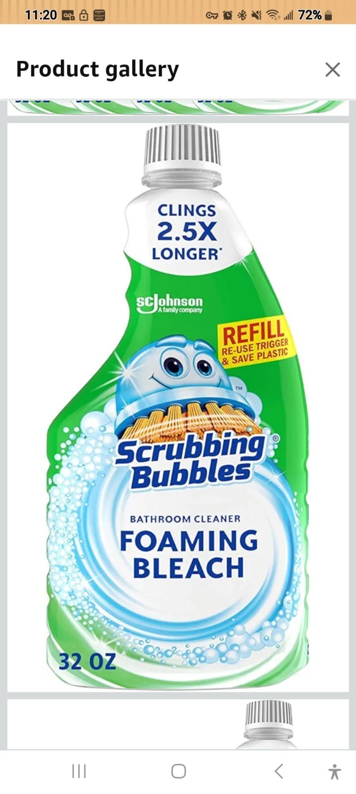 Scrubbing Bubbles Foaming Bleach Bathroom Cleaner, Refill Bottle, 32 oz .