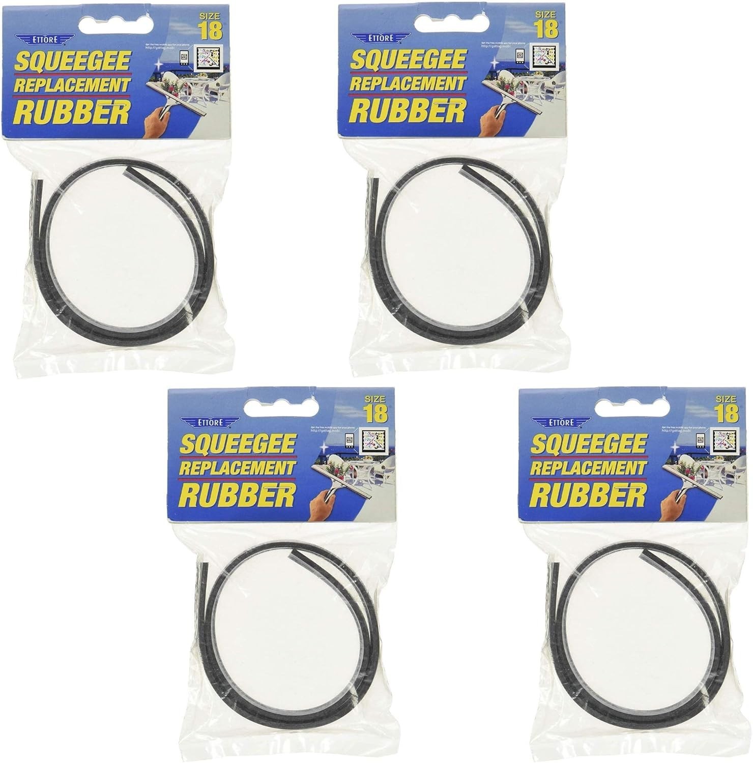 High-Quality 18″ Squeegee Replacement Rubber – 4 Pack for Crystal Clean Windows