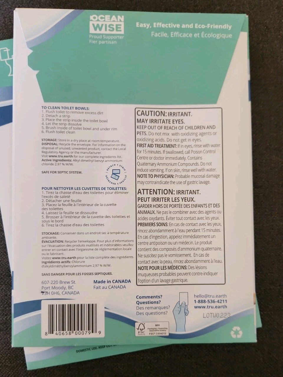Tru Earth Toilet Bowl Cleaner 24 Eco-Strips Ultra Concentrated (2 Packs of 12)