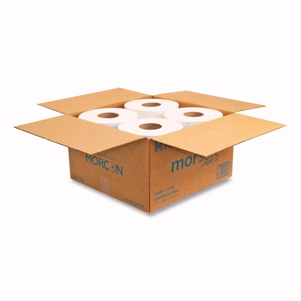 Morcon Paper M99 3.3″ x 1,000 ft 2-Ply Bath Tissue – Jumbo White (12/CT) New