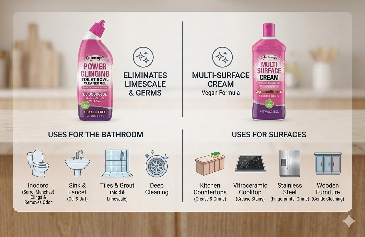 Homebright Multi-Surface Cleaning Cream and Power Clinging Toilet Bowl Gel Pack2