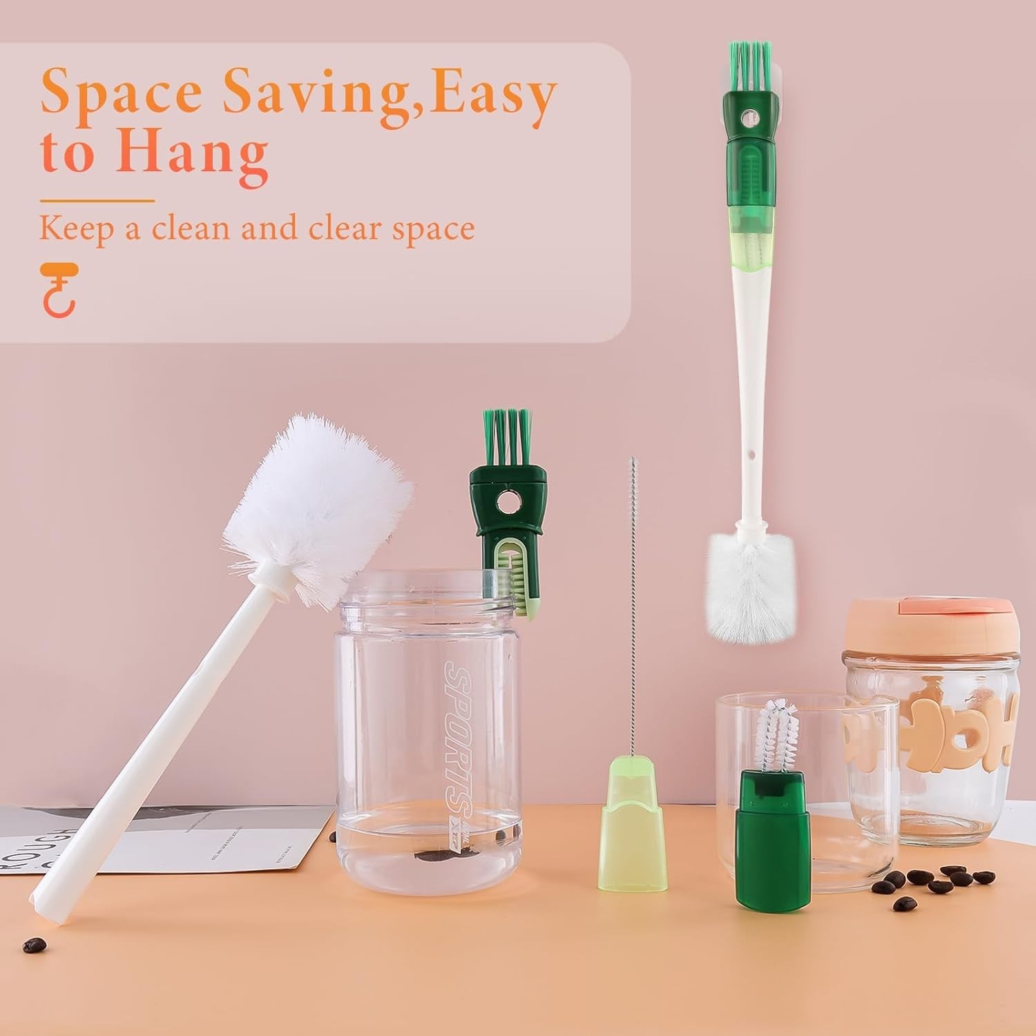 5 Pc Bottle Cleaning Brush Set Water Bottles Removable Multifunct Cleaning Tools