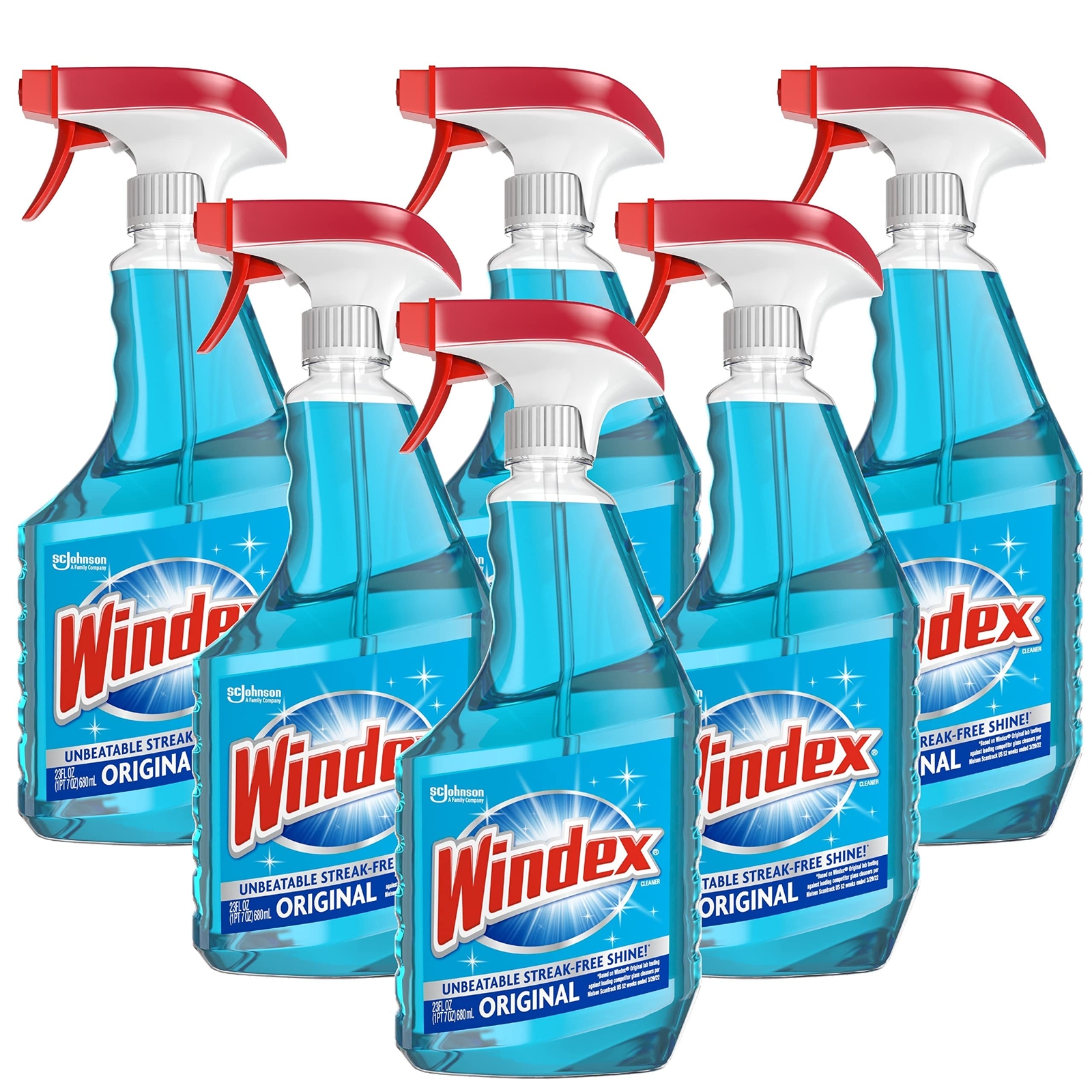 Windex Original Glass Cleaner 6 Pack 23 Fl Oz Streak Free Ammonia Free