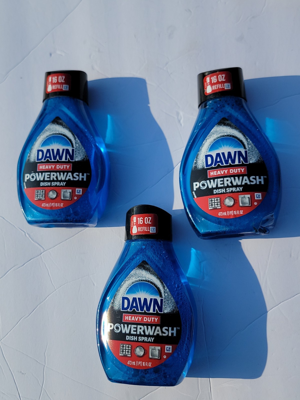 3 Pack Dawn Heavy Duty Powerwash Dish Spray 16oz. Refill