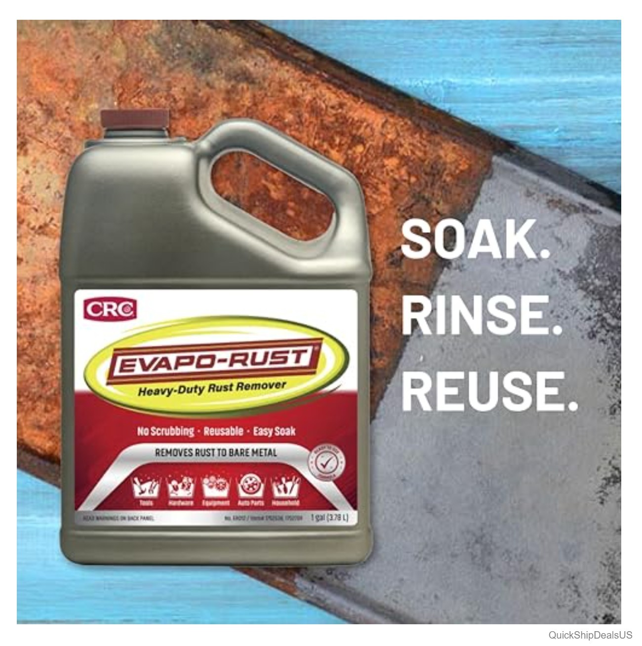 Rust Remover 1 Gallon 128 oz Non-Toxic Water Based No Scrubbing for Auto Parts