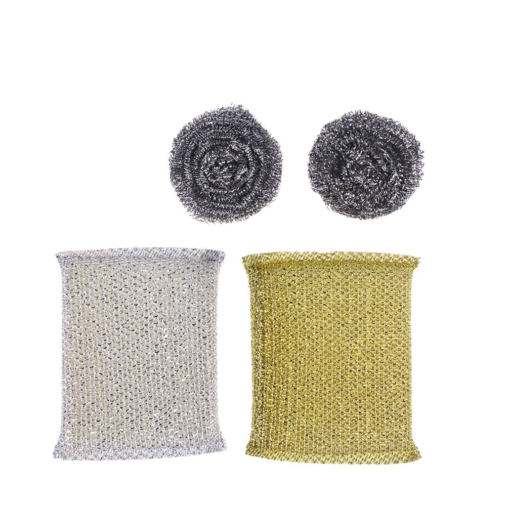 2 Sponges Steel Scrubbers for Cleaning Dishes Kitchen Washing Duster